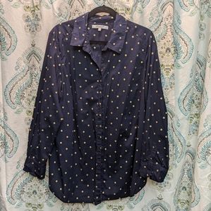 18W Foxcroft Navy/Gold Dot Shirt